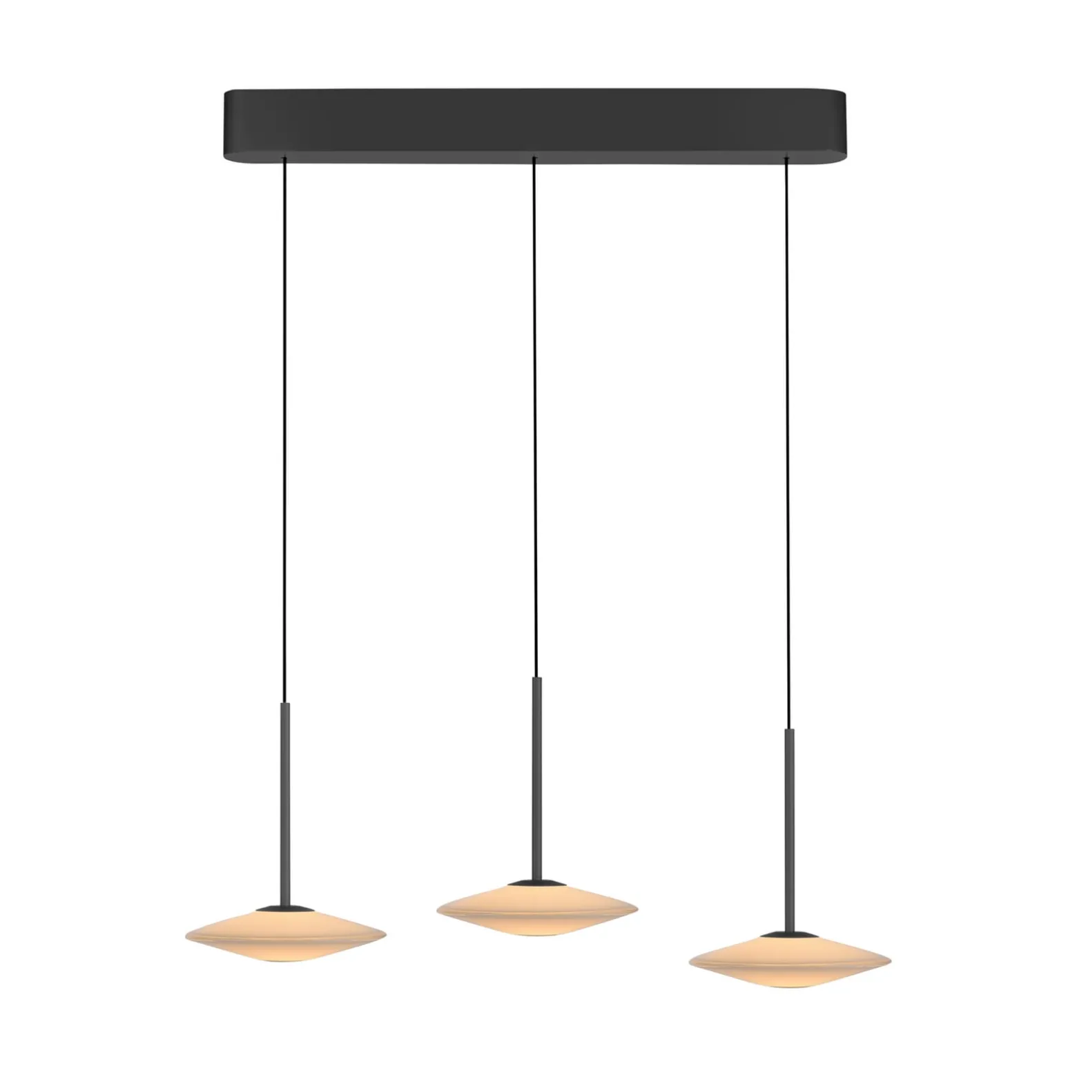 Paul Neuhaus LED-Pendelleuchte Elipsa, 3-flg., weiß/schwarz