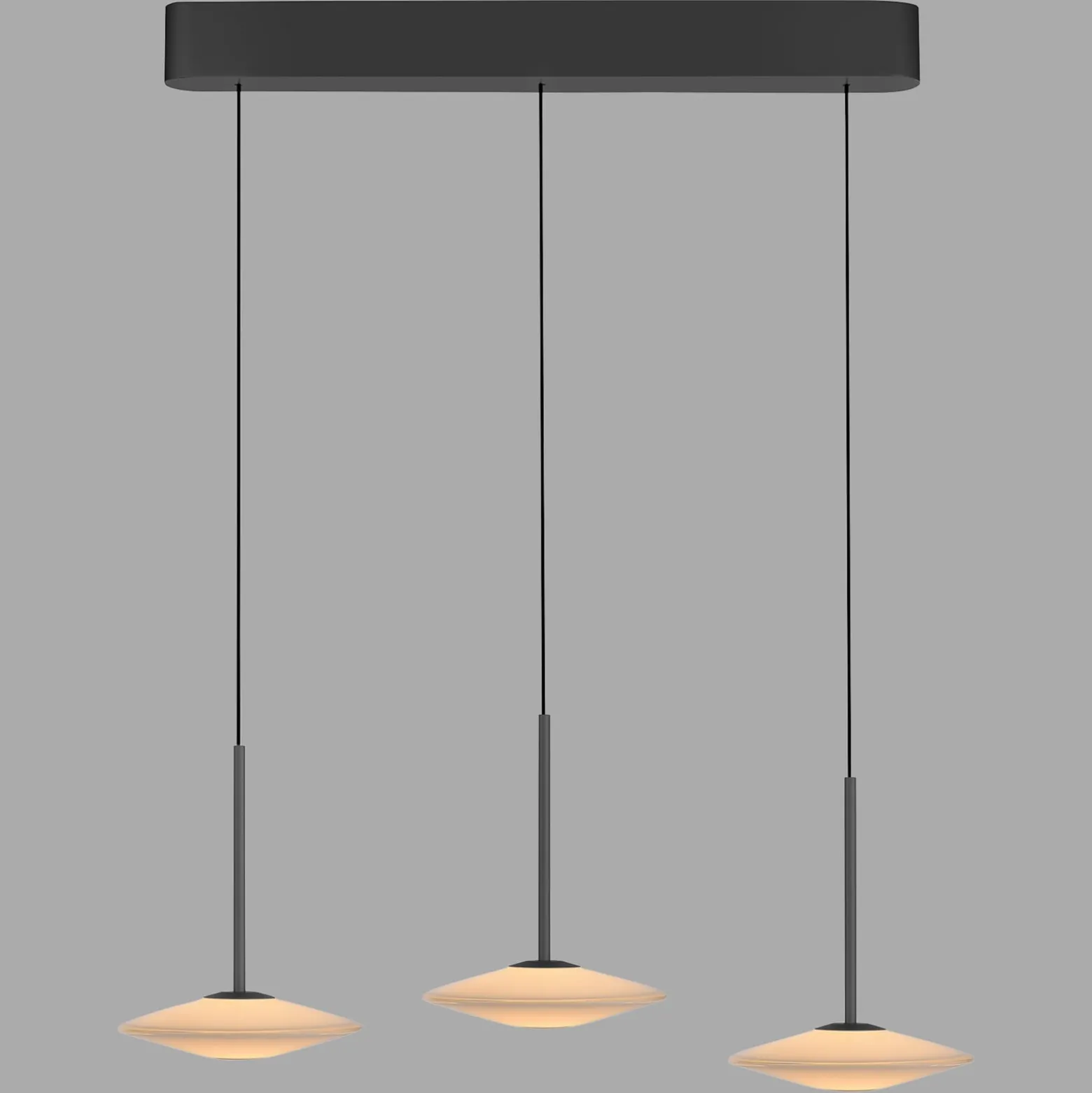 Paul Neuhaus LED-Pendelleuchte Elipsa, 3-flg., weiß/schwarz