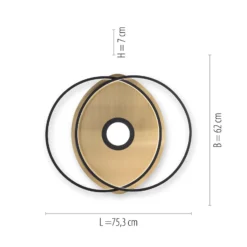 Paul Neuhaus Q-AMIRA LED-Deckenlampe oval, schwarz