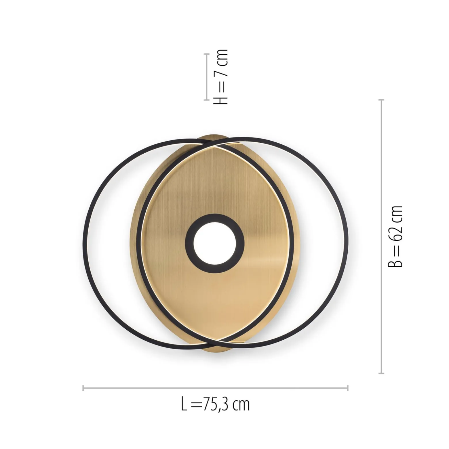 Paul Neuhaus Q-AMIRA LED-Deckenlampe oval, schwarz