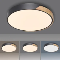 Paul Neuhaus Q-BILA LED-Deckenlampe, schwarz/eiche