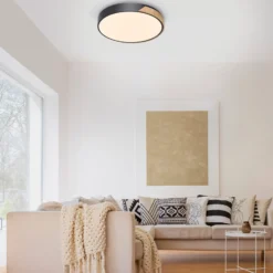 Paul Neuhaus Q-BILA LED-Deckenlampe, schwarz/eiche