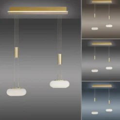 Paul Neuhaus Q-ETIENNE LED-Hängelampe 2fl, messing