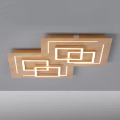 Paul Neuhaus Q-LINEA LED-Decke Holzdekor 60cm