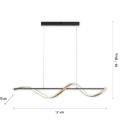 Paul Neuhaus Q-Swing Hängelampe, anthrazit/messing