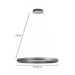 Paul Neuhaus Q-VITO LED-Hängelampe 79 cm anthrazit