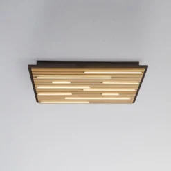 Paul Neuhaus Smart-LED-Deckenlampe Q-Akustik Holz 62 x 62 cm