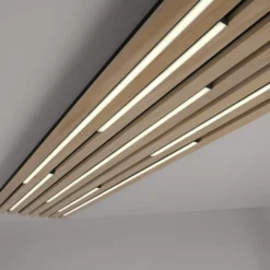 Paul Neuhaus Smart-LED-Deckenlampe Q-Akustik Holz 115 x 31cm