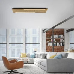 Paul Neuhaus Smart-LED-Deckenlampe Q-Akustik Holz 115 x 31cm