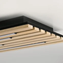 Paul Neuhaus Smart-LED-Deckenlampe Q-Akustik Holz 115 x 31cm