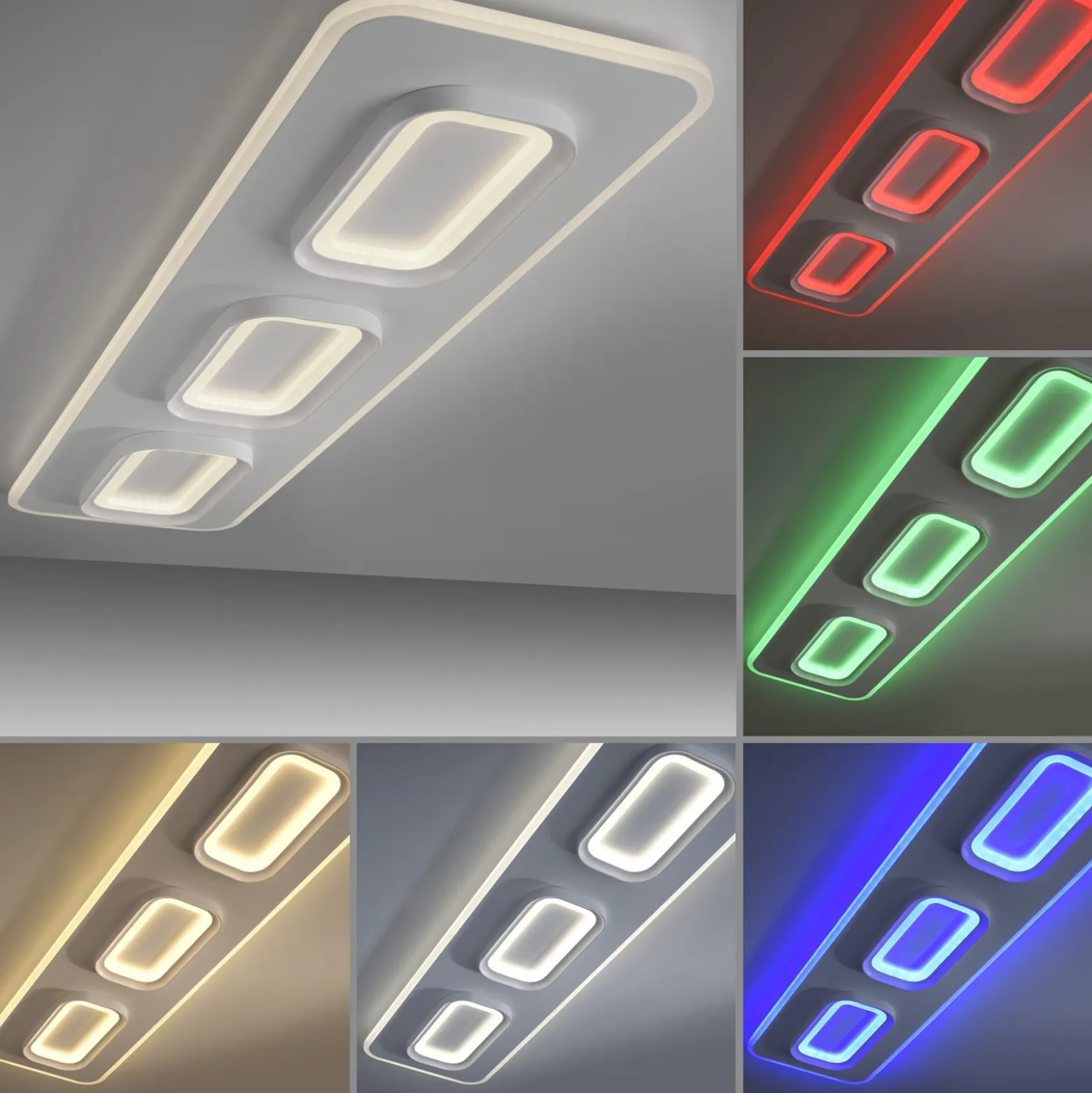 Paul Neuhaus Smart-LED-Deckenlampe Q-Kalina weiß 115 x 30 cm