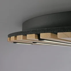 Paul Neuhaus Smart-LED-Deckenleuchte Q-Akustik, Holz Ø 60 cm