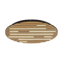 Paul Neuhaus Smart-LED-Deckenleuchte Q-Akustik, Holz Ø 60 cm