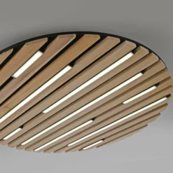 Paul Neuhaus Smart-LED-Deckenleuchte Q-Akustik, Holz Ø 60 cm