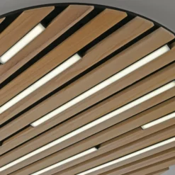 Paul Neuhaus Smart-LED-Deckenleuchte Q-Akustik, Holz Ø 60 cm