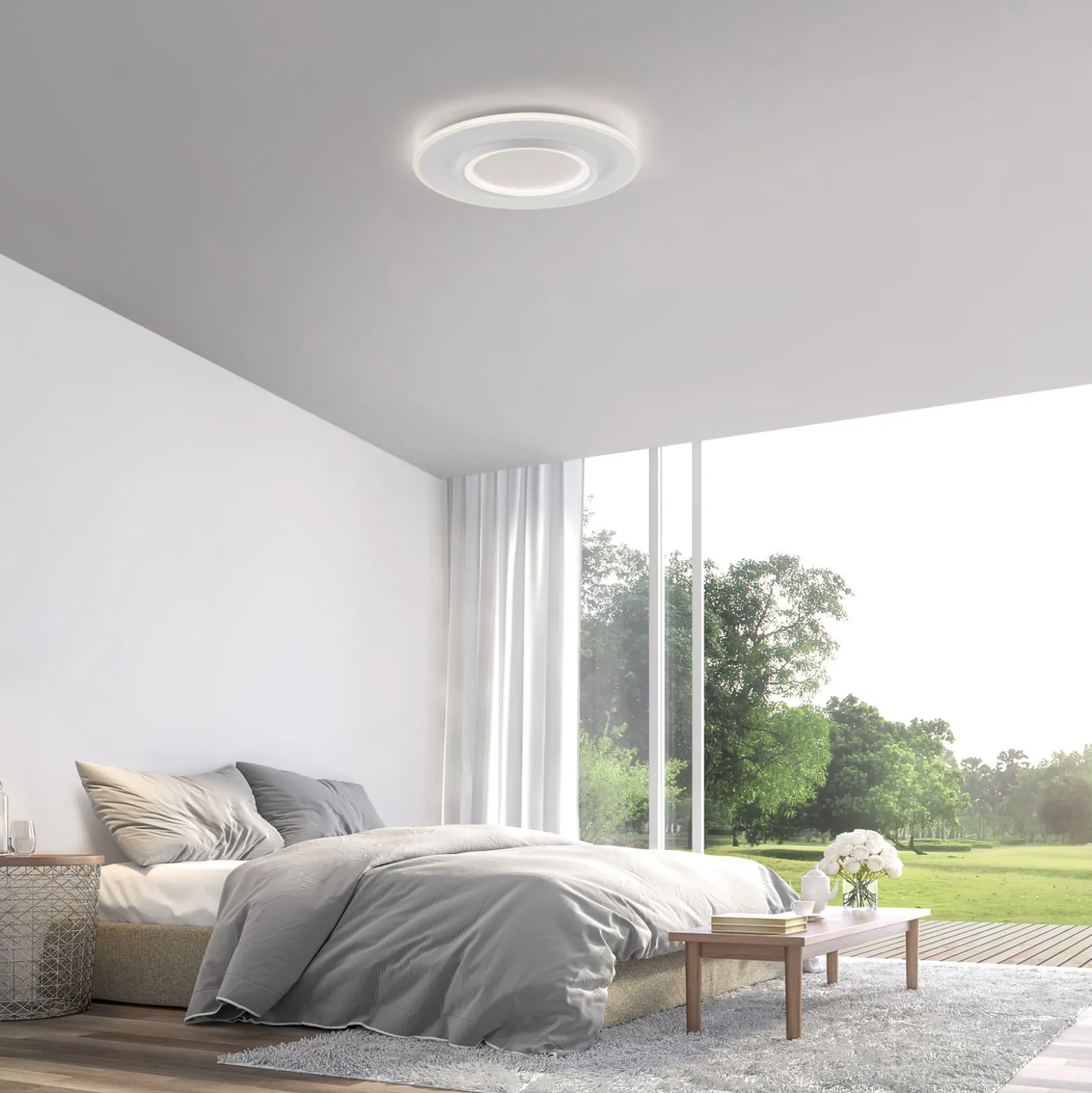 Paul Neuhaus Smart-LED-Deckenleuchte Q-Kalina, weiß, Ø 50 cm