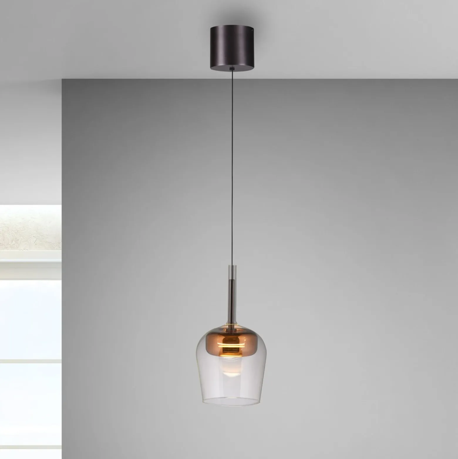 Paul Neuhaus Smart-LED-Hängelampe Q-Kon kupferfarben Ø 21 cm