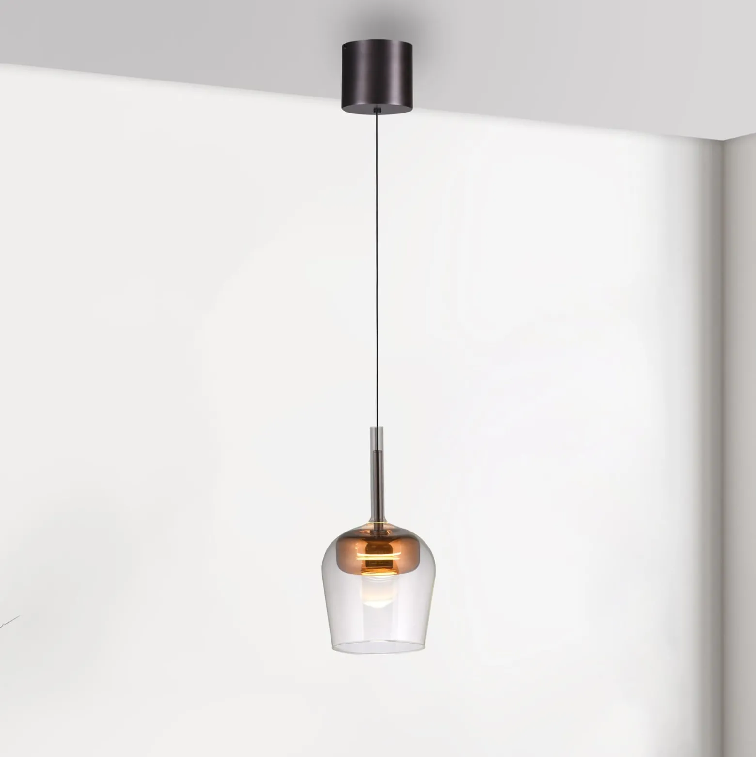 Paul Neuhaus Smart-LED-Hängelampe Q-Kon kupferfarben Ø 21 cm