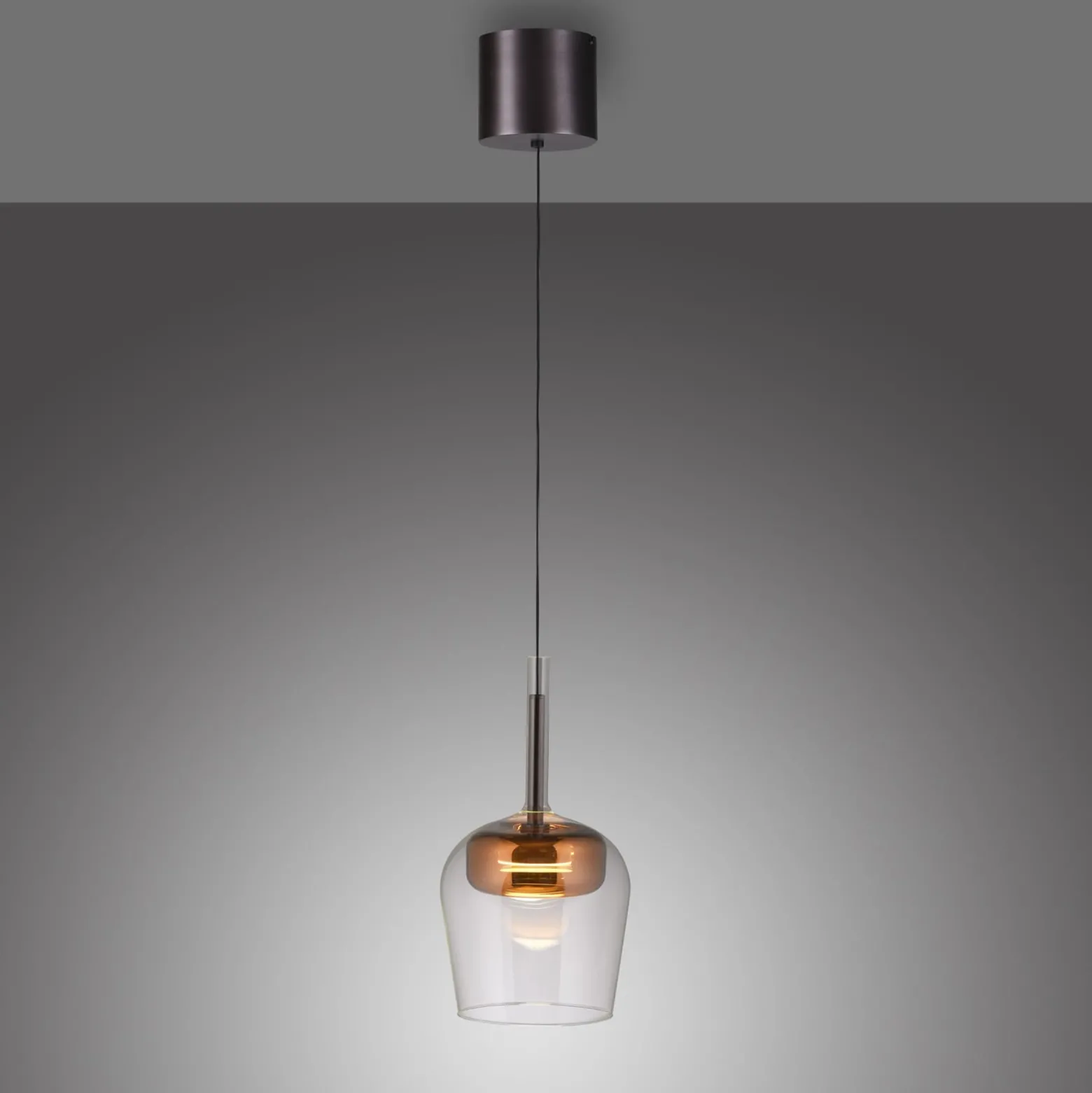 Paul Neuhaus Smart-LED-Hängelampe Q-Kon kupferfarben Ø 21 cm