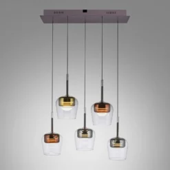 Paul Neuhaus Smart-LED-Hängelampe Q-Kon multicolor 5-flammig