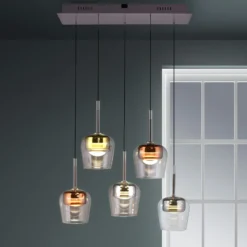 Paul Neuhaus Smart-LED-Hängelampe Q-Kon multicolor 5-flammig