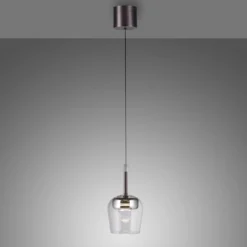 Paul Neuhaus Smart-LED-Hängelampe Q-Kon silberfarben Ø 21 cm