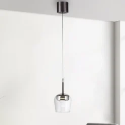 Paul Neuhaus Smart-LED-Hängelampe Q-Kon silberfarben Ø 21 cm