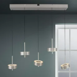 Paul Neuhaus Smart-LED-Hängelampe Q-Rotate, aluminium 5-flg.