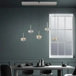 Paul Neuhaus Smart-LED-Hängelampe Q-Rotate, aluminium 5-flg.