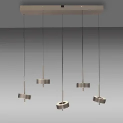 Paul Neuhaus Smart-LED-Hängelampe Q-Rotate dunkelbraun 5-flg