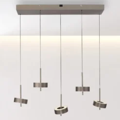 Paul Neuhaus Smart-LED-Hängelampe Q-Rotate dunkelbraun 5-flg