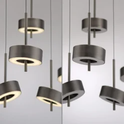 Paul Neuhaus Smart-LED-Hängelampe Q-Rotate dunkelbraun 5-flg