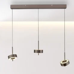 Paul Neuhaus Smart-LED-Hängelampe Q-Rotate dunkelbraun 3-flg