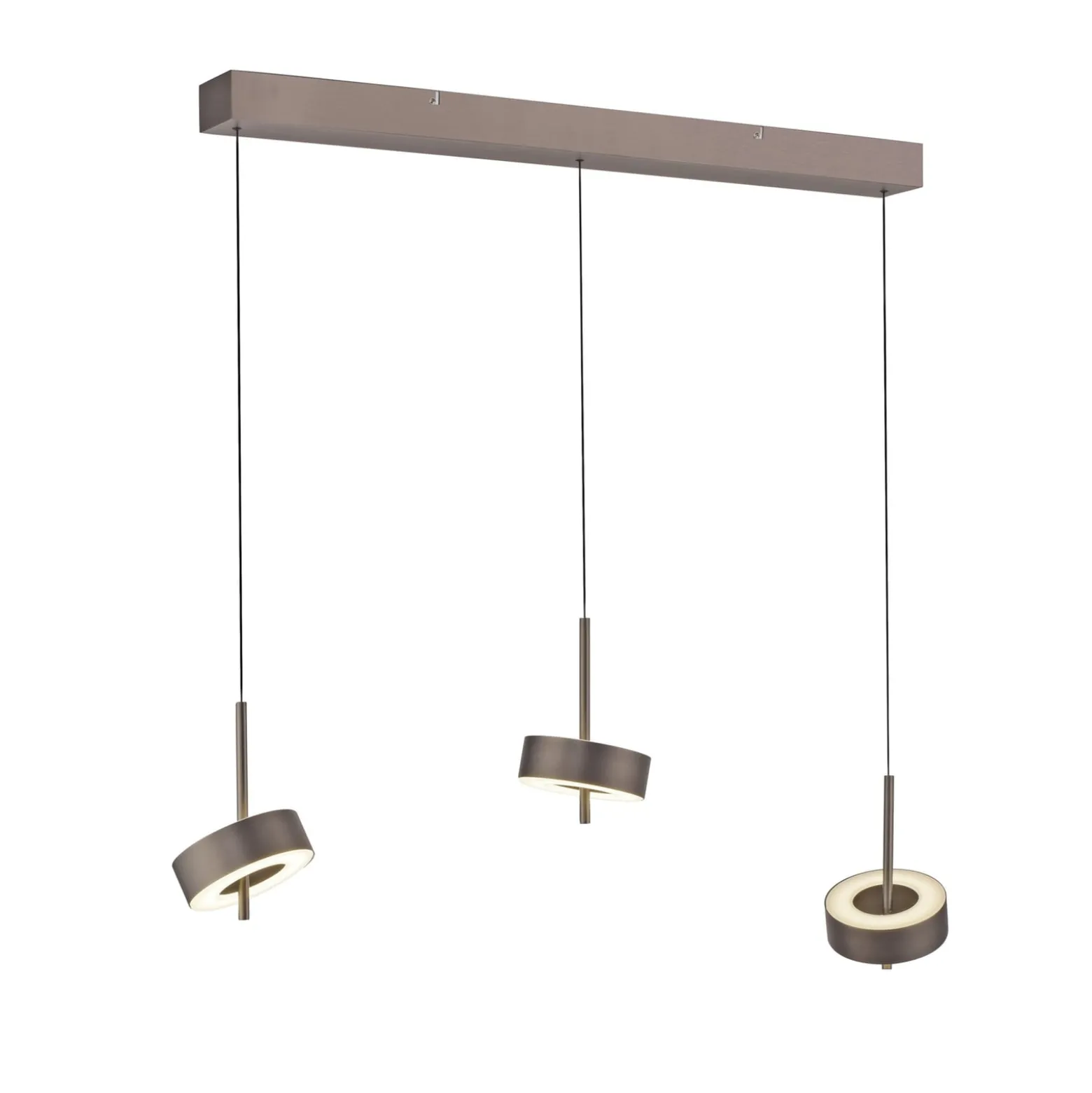 Paul Neuhaus Smart-LED-Hängelampe Q-Rotate dunkelbraun 3-flg