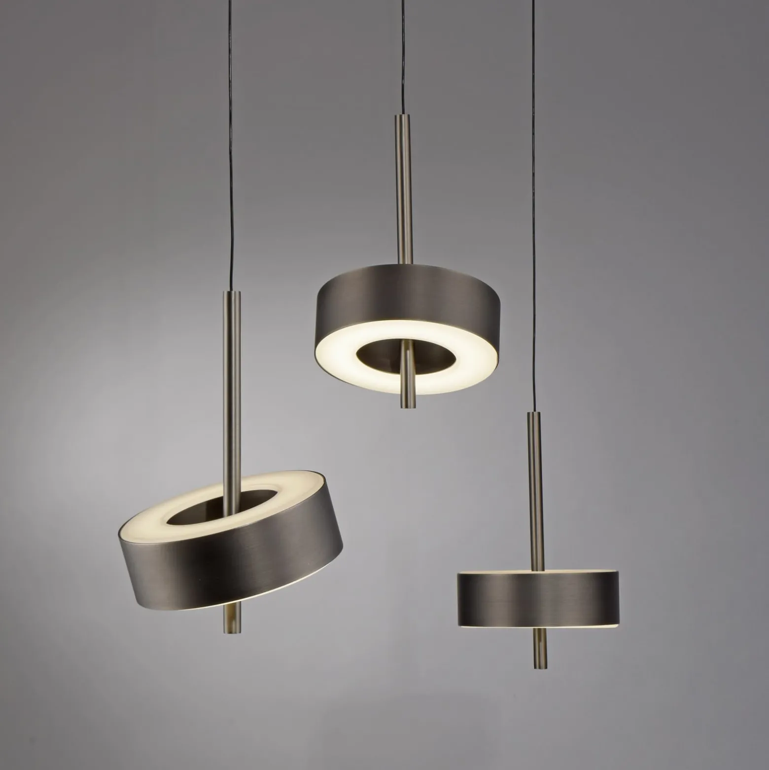 Paul Neuhaus Smart-LED-Hängelampe Q-Rotate dunkelbraun 3-flg