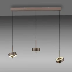 Paul Neuhaus Smart-LED-Hängelampe Q-Rotate dunkelbraun 3-flg