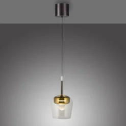 Paul Neuhaus Smart-LED-Hängeleuchte Q-Kon goldfarben Ø 21 cm