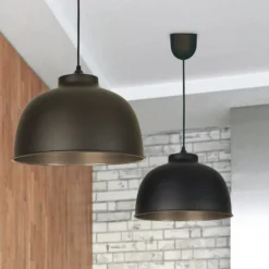Pendellampe Dock, schwarz matt, Ø 31 cm, Metall