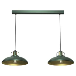 Pendellampe Felix, grün/gold, 2-flammig