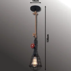 Pendellampe im Industriedesign, schwarz