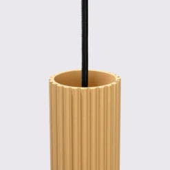 Pendellampe Karbon, goldfarben, Ø 6 cm, Aluminium