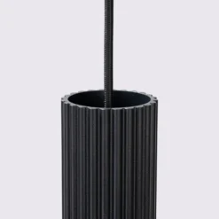 Pendellampe Karbon, schwarz, Ø 6 cm, Aluminium