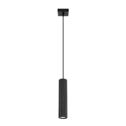 Pendellampe Karbon, schwarz, Ø 6 cm, Aluminium