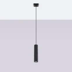 Pendellampe Karbon, schwarz, Ø 6 cm, Aluminium