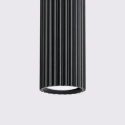 Pendellampe Karbon, schwarz, Ø 6 cm, Aluminium