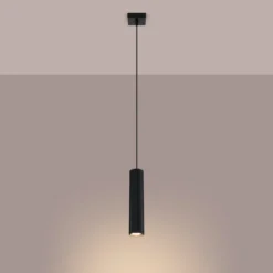Pendellampe Karbon, schwarz, Ø 6 cm, Aluminium