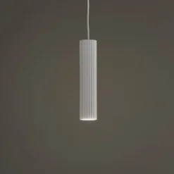 Pendellampe Karbon, weiß, Ø 6 cm, Aluminium