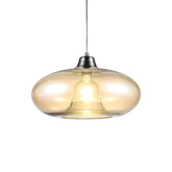 Pendellampe Lille mit Glasschirm, amber