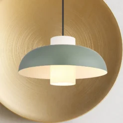 Pendellampe Lowe, grün matt, Ø 38 cm, Metall