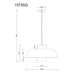 Pendellampe Lowe, grün matt, Ø 38 cm, Metall